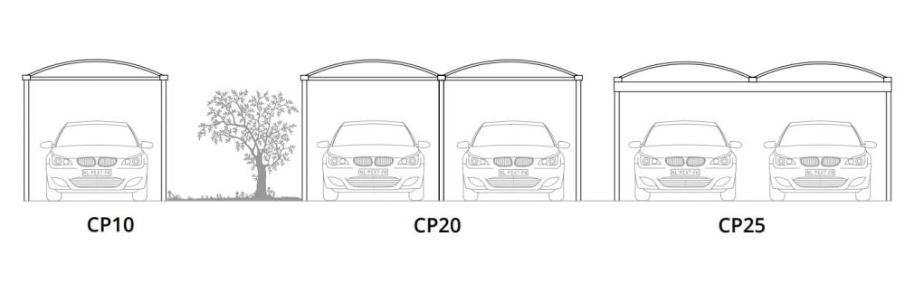 Pext Aluminium boog Carport